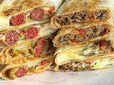 Fries with Sausage Syrian Sandwich