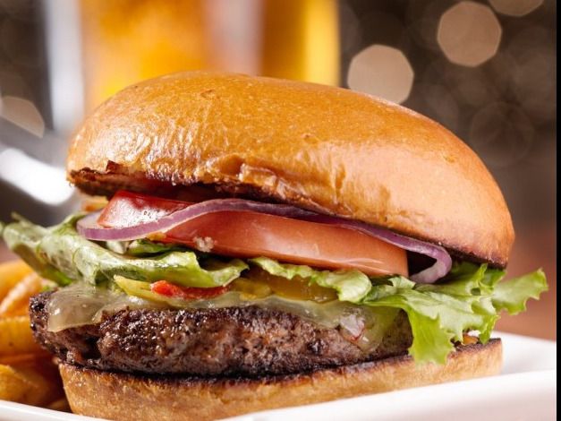 Charcoal Grilled Beef Burger Sandwich