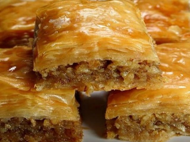 Glash With Honey And Basbousa And Konafa