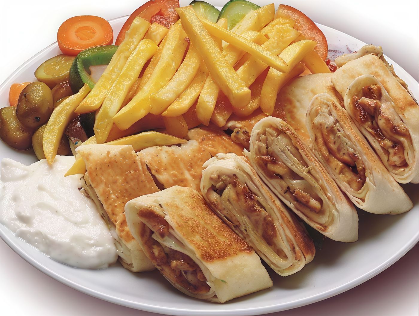 Arabic Chicken Shawarma Meal With Saj Bread