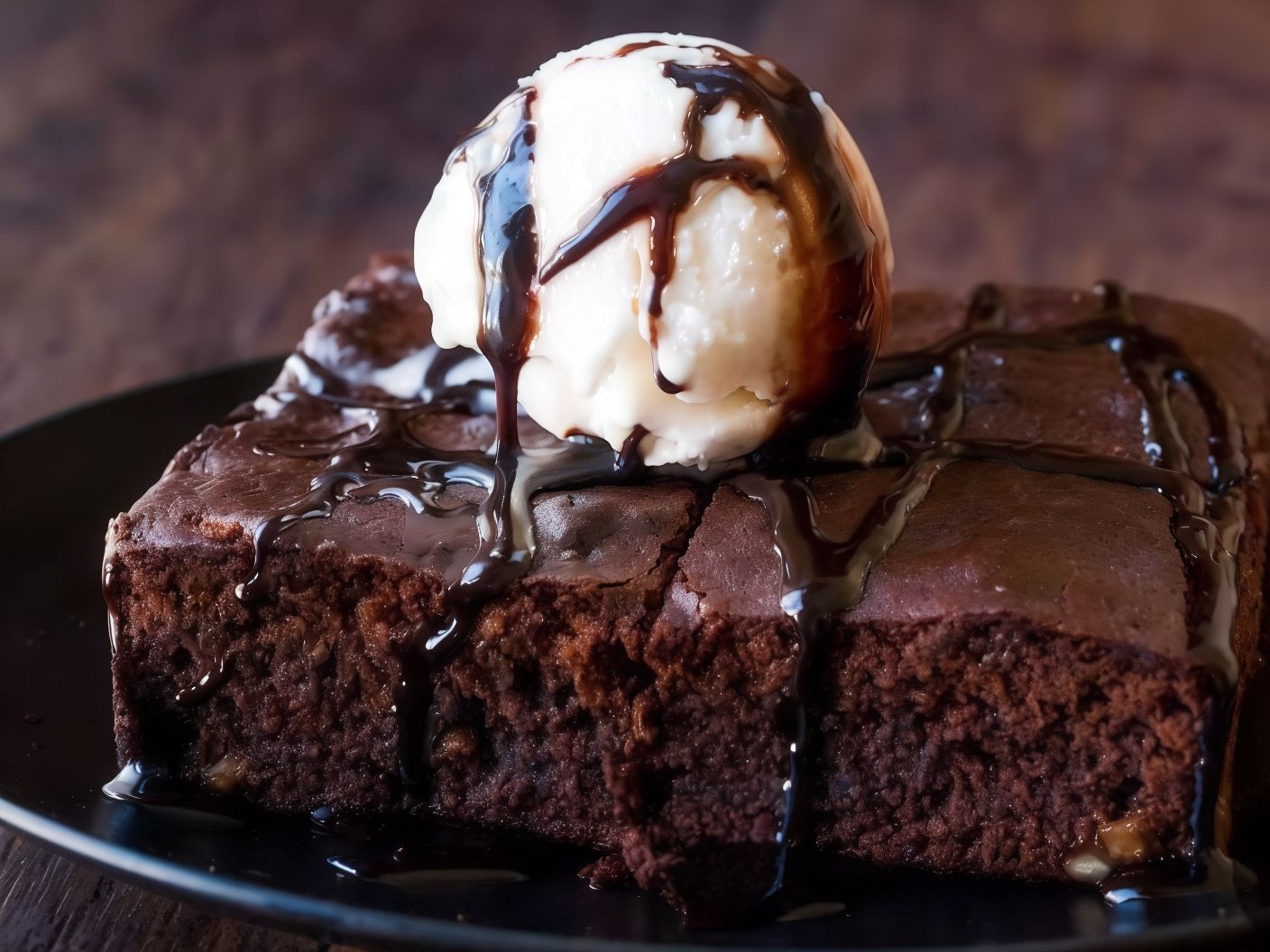 Nutella Brownies With Ice Cream