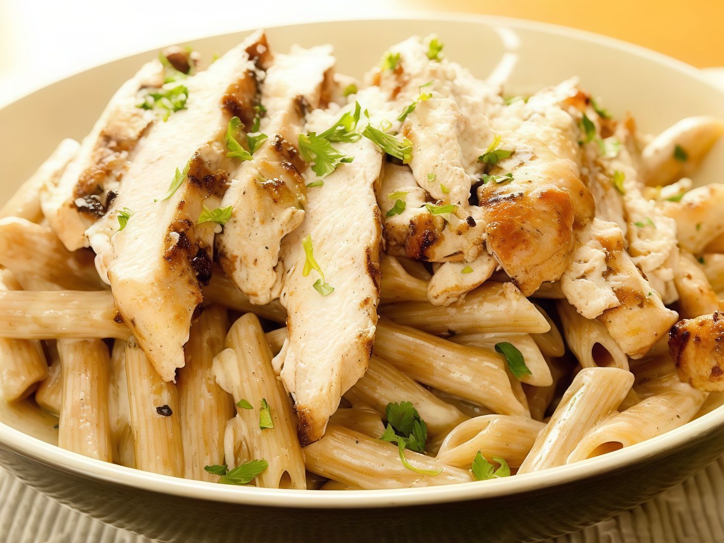 Pasta With Bechamel Shawarma Chicken