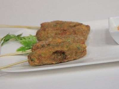 Grilled Kofta With Rice And Tahini And Potatoes