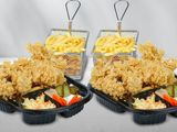 Double Star Box 2 Pcs Crispy With Fries, Pickles And Garlic Dip