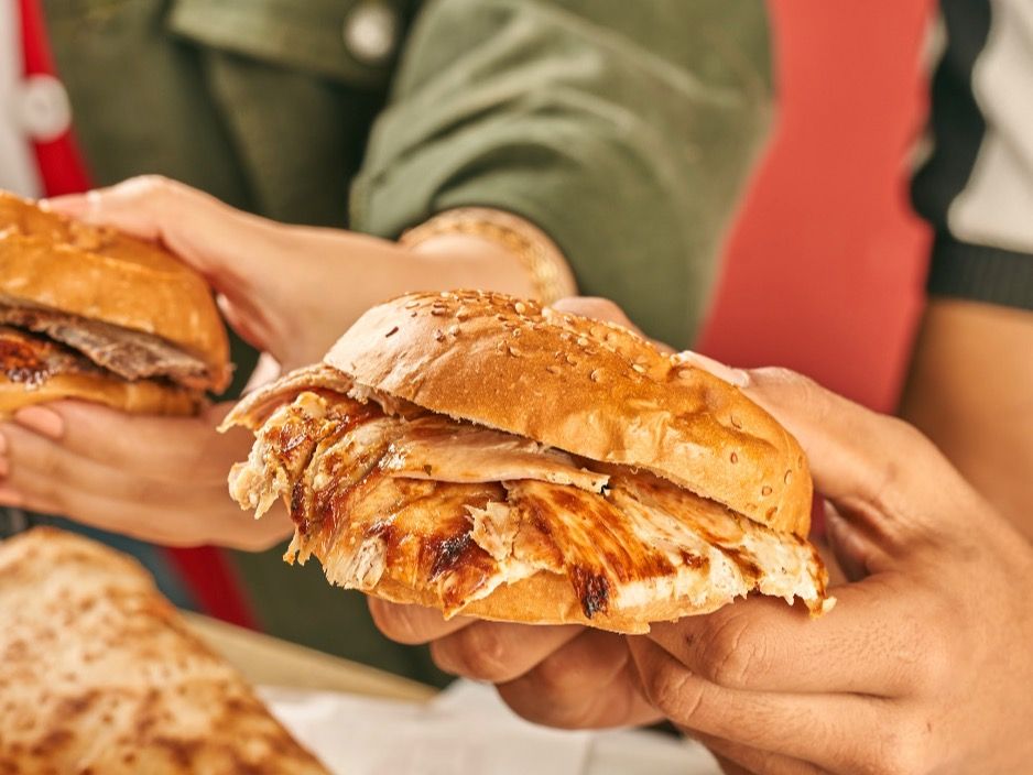 Chicken Shawerma Bun Bread Sandwich