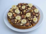 Chocolate With Nuts And Banana Waffle
