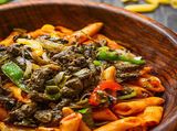 Liver And Sausage Mix Pasta