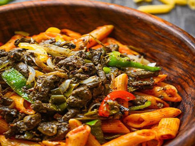 Liver And Sausage Mix Pasta