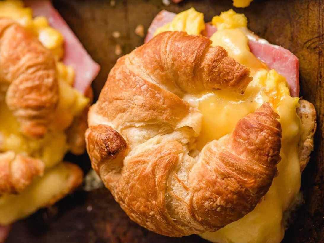 Signature Jumbo Turkey Croissant And Scrambled Eggs