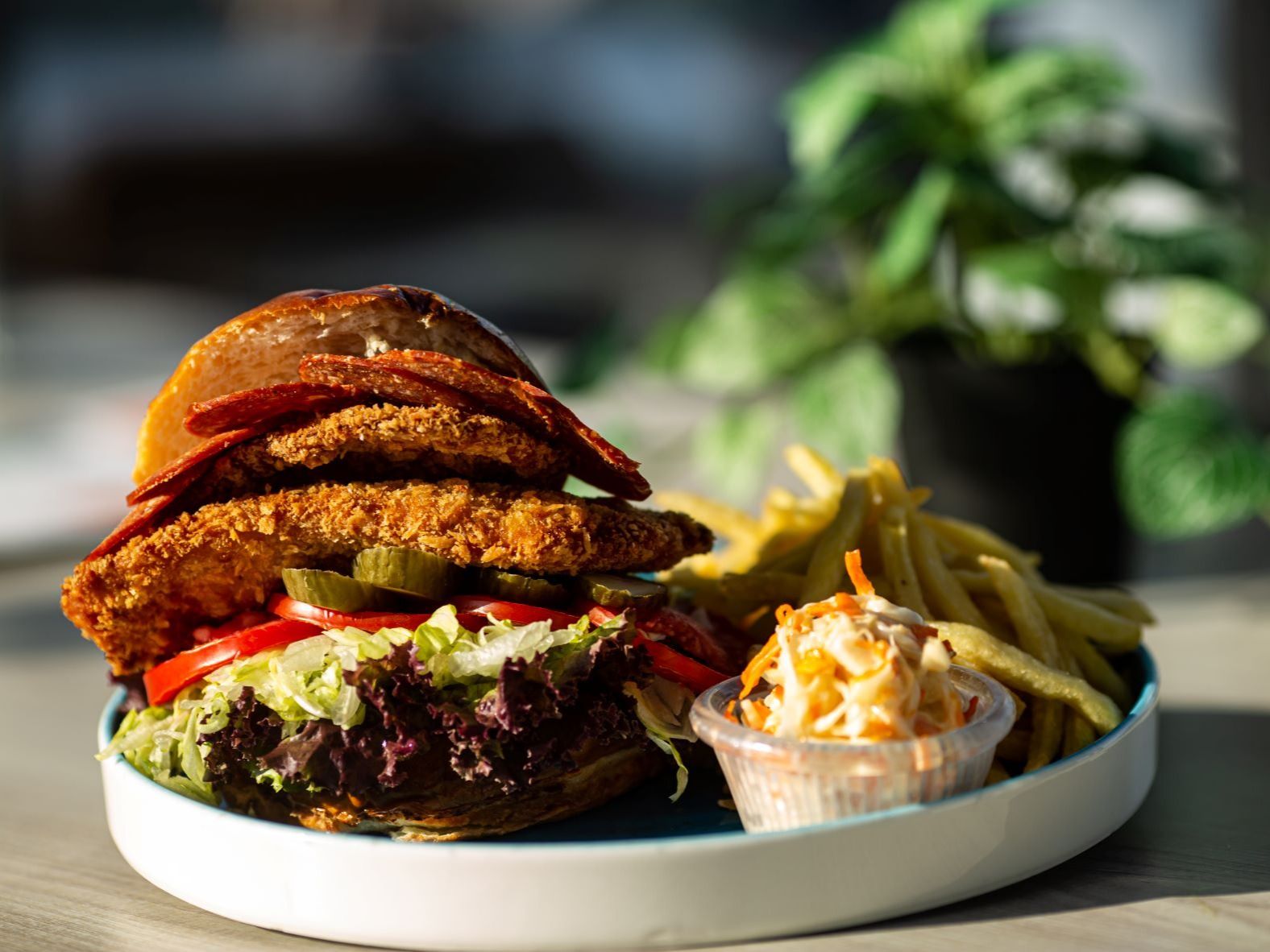 Fried Chicken Pepperoni Sandwich