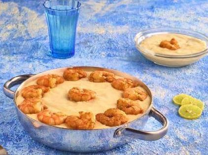 Shrimp with cheese pan