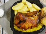 half grilled chicken