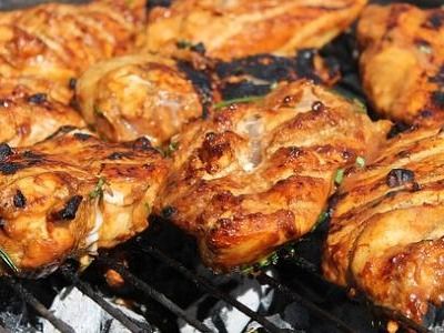 Shish Chicken On Charcoal