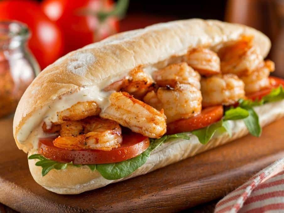 Grilled shrimp sandwich