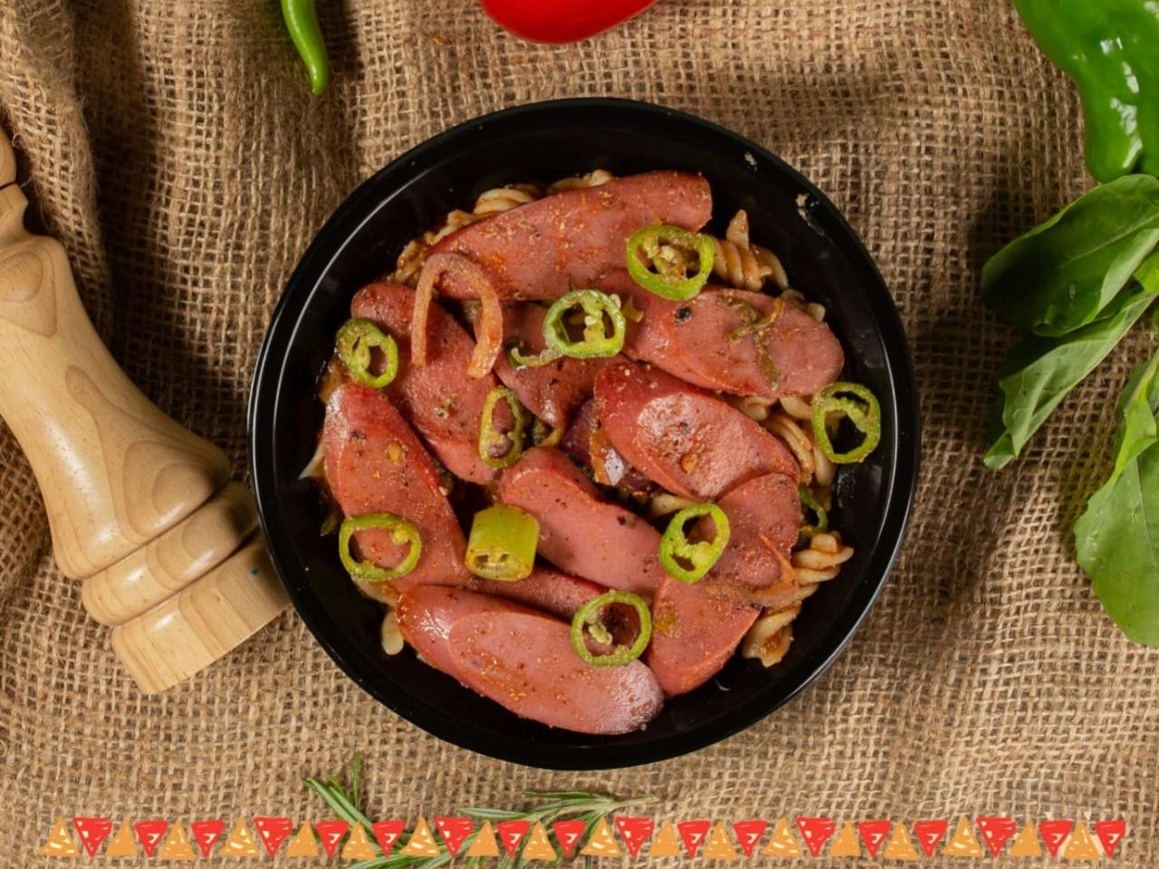 large hot dog pasta