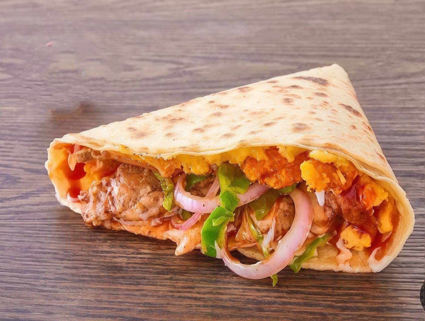 beef burger with eggs crepe