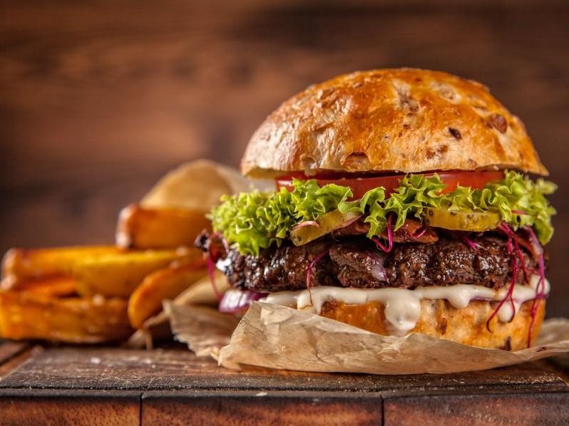 meat burger on Charcoal