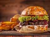 meat burger on Charcoal