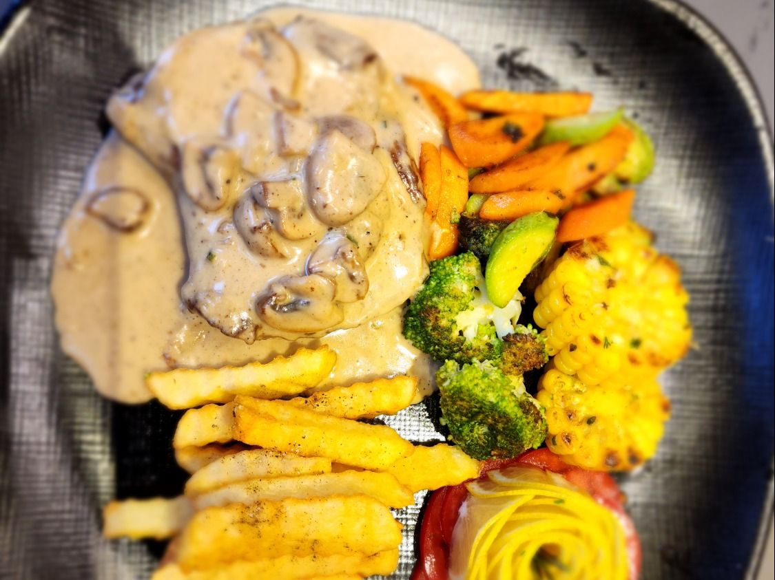 Steak with mushroom