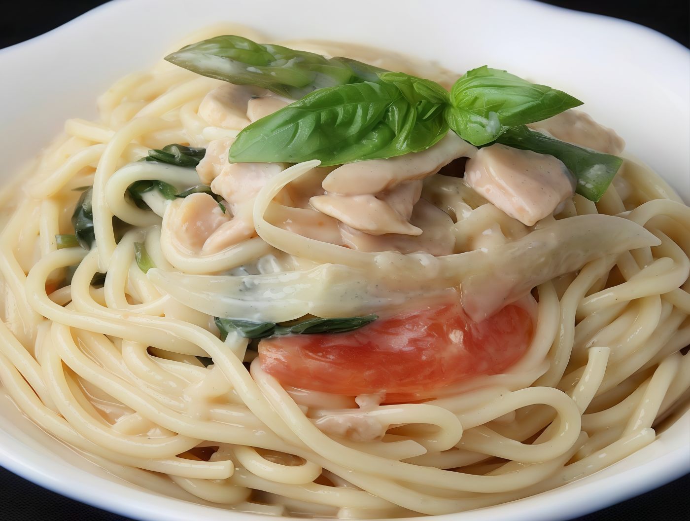 White Sauce Pasta With Chicken And Mushroom