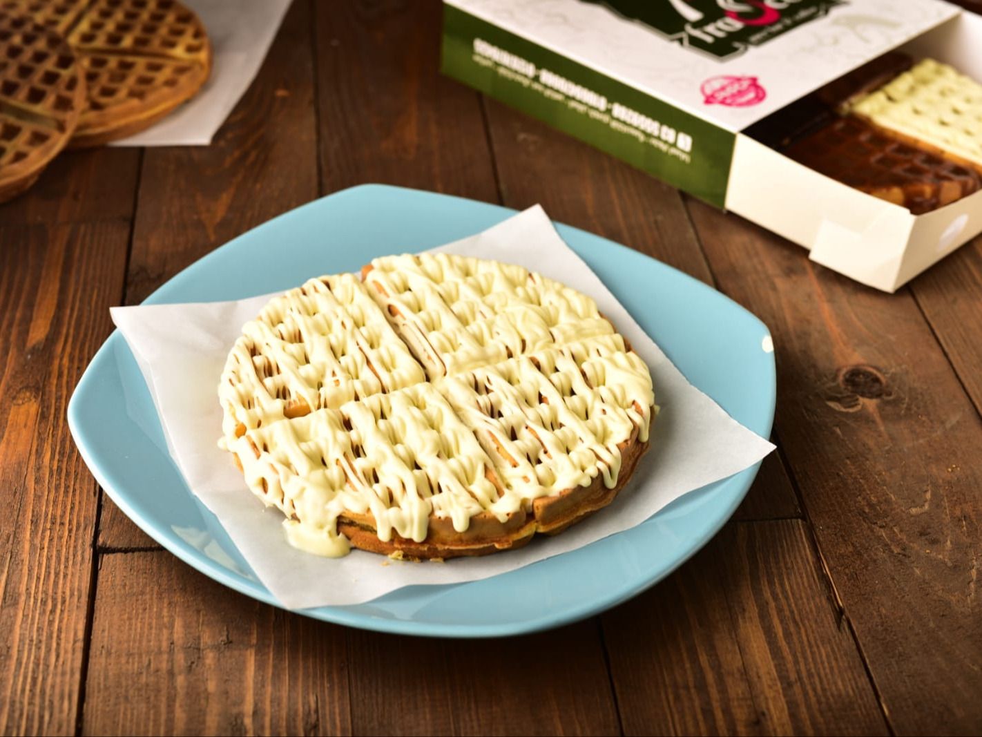 Waffle with white sauce