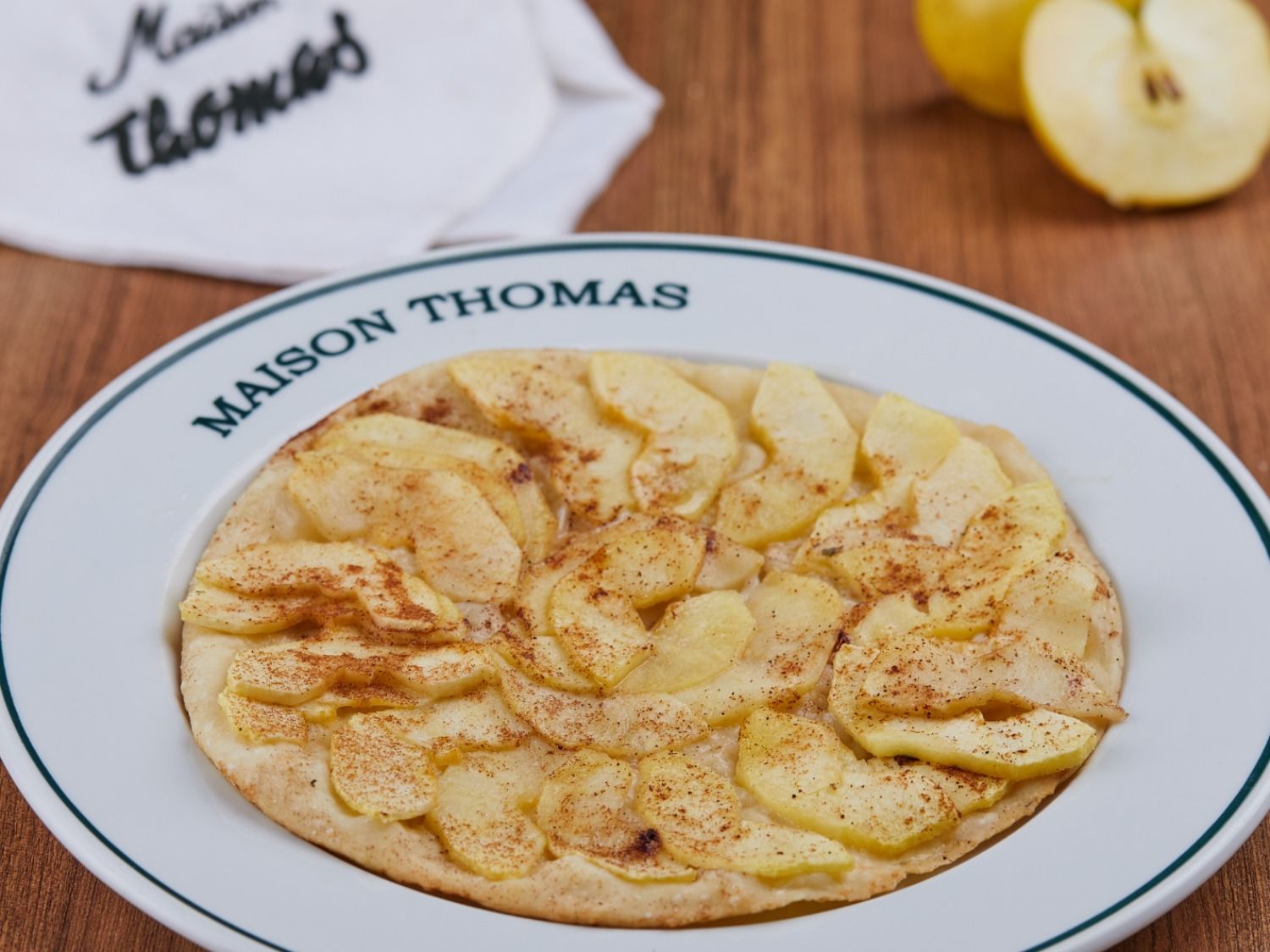 Apple pizza with brown sugar and cinnamon
