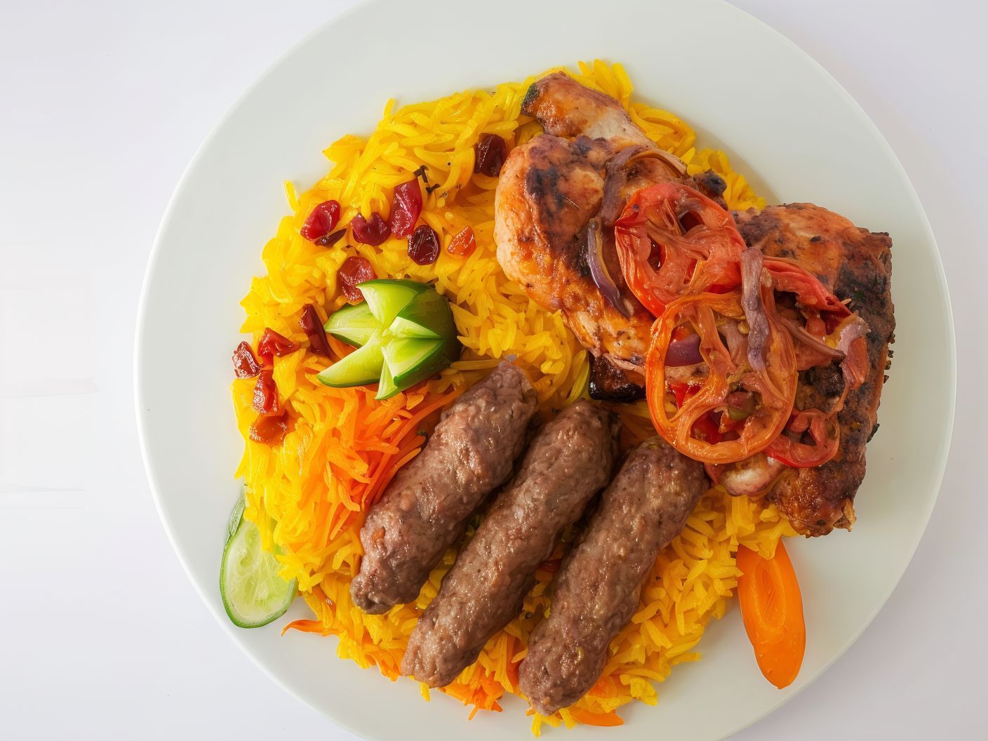 3 kofta pieces with Quarter Chicken