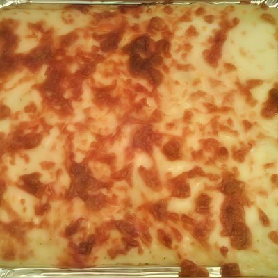 Potato dish with mozzarella
