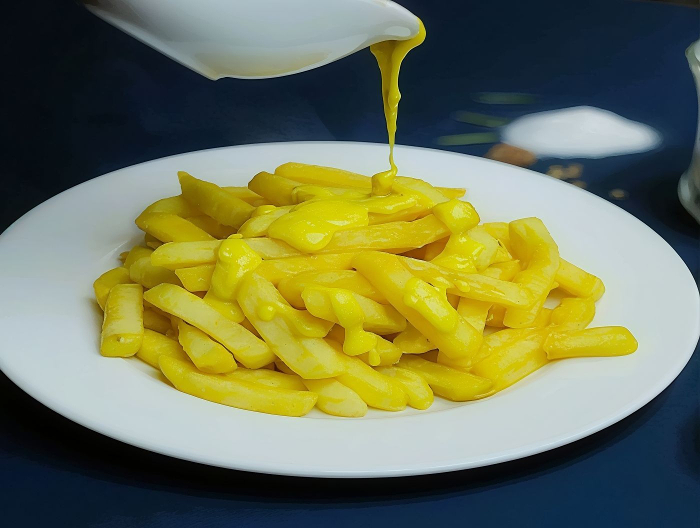 French Fries With Cheddar Sauce