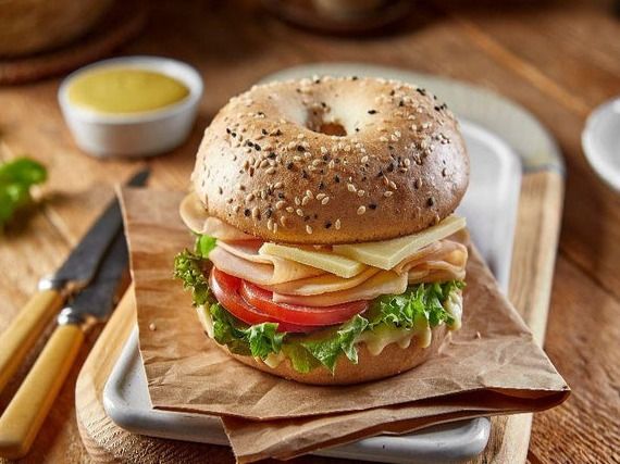 Turkey and Swiss Bagel