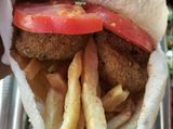 taamia with french fries sandwich