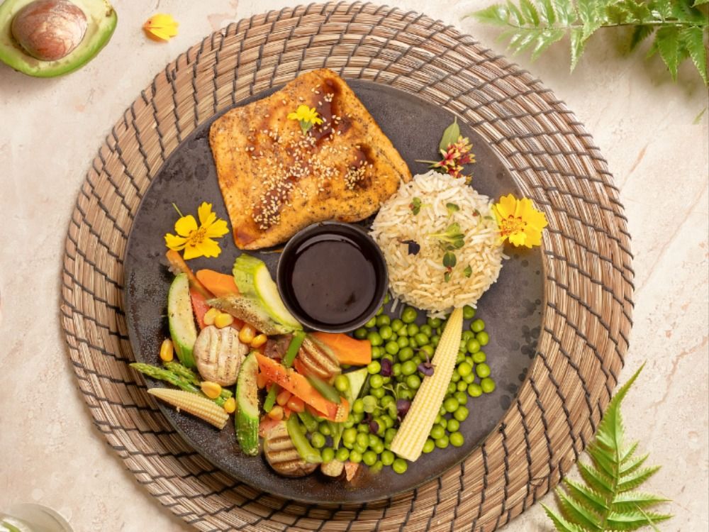 Grilled salmon teriyaki
