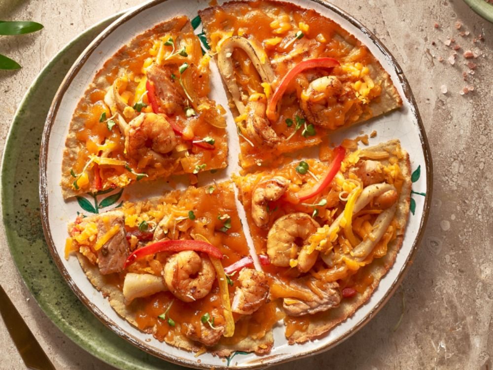 Seafood pizza