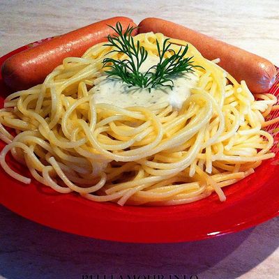 Creamy Pasta Hot Dog
