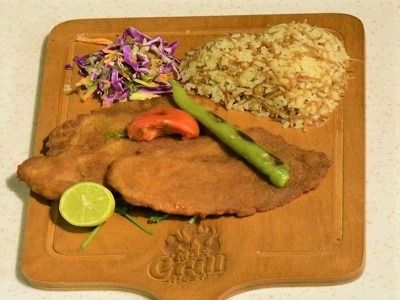 Chicken Escalope With Vermicelli Rice