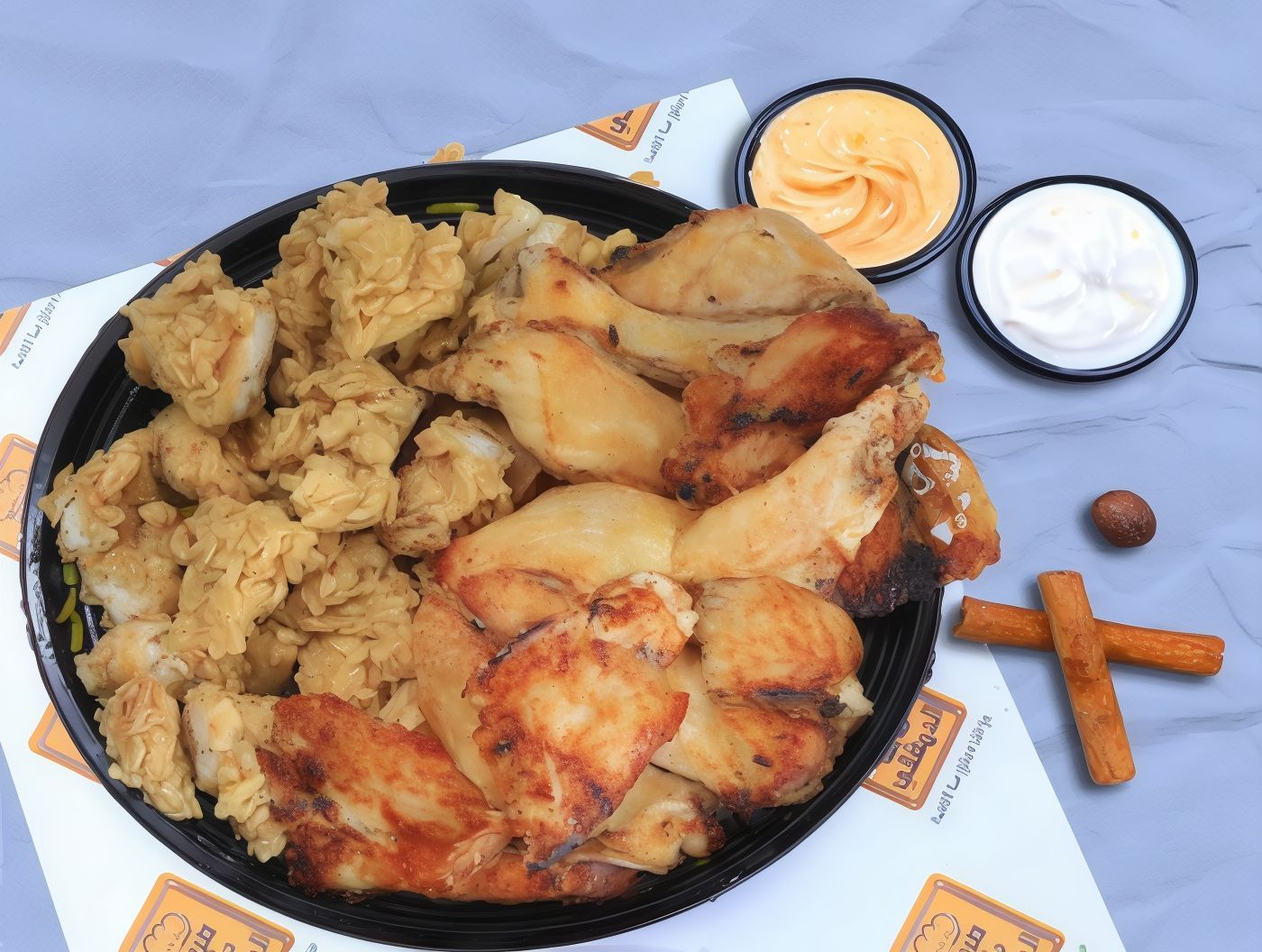 Crispy Mix Fattah With Chicken Shawarma
