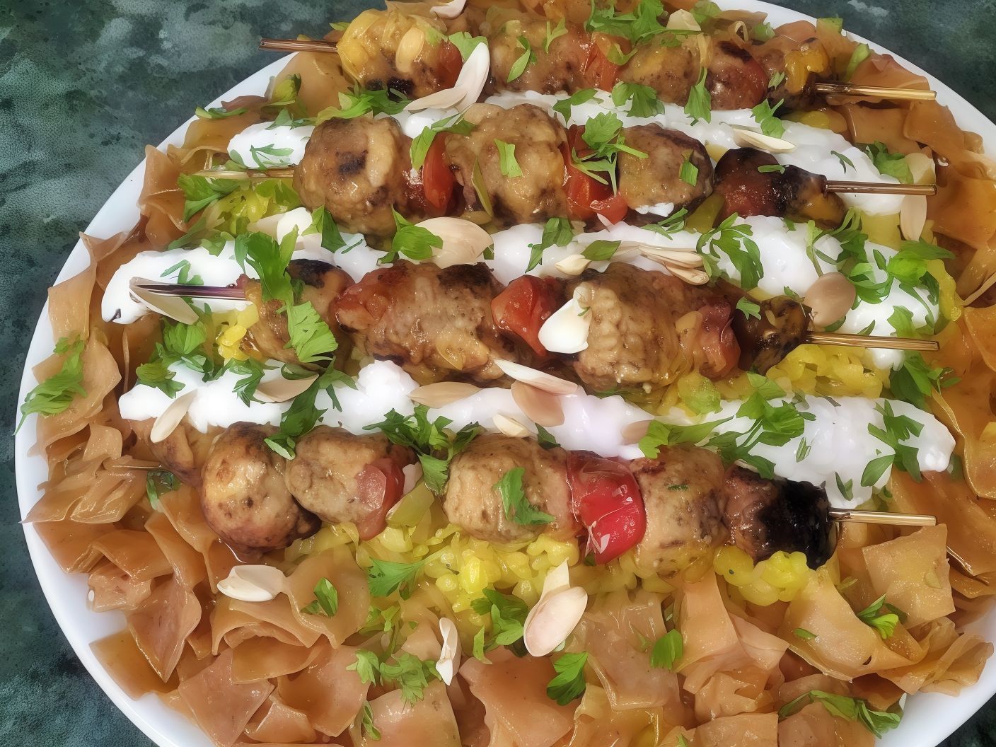 Shish Tawook Fatteh Casserole