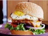 Beef Burger With Eggs Sandwich