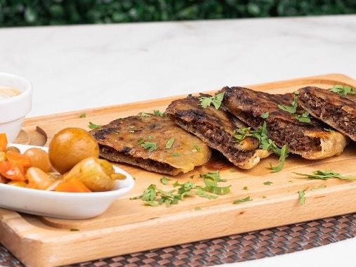 Hawawshi with Cheddar Cheese
