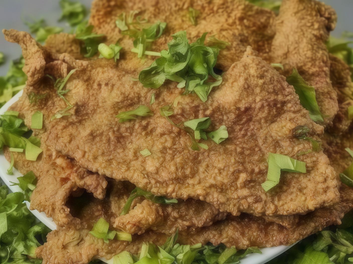 Fried 1/8 veal liver meal