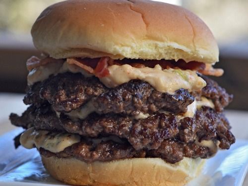 Triple Smash Burger Sandwich