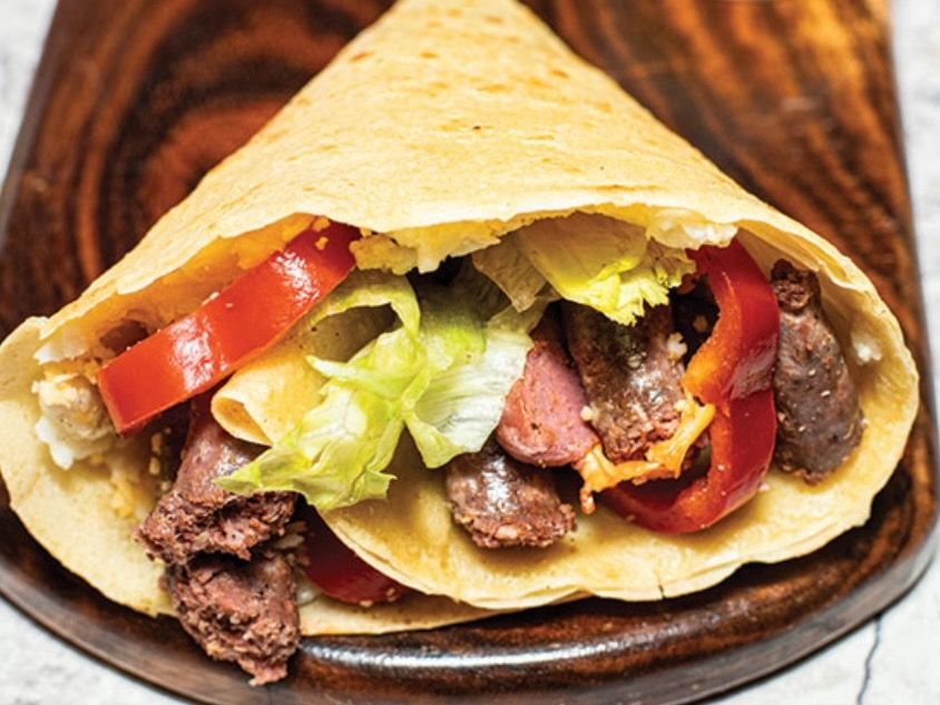 Mix Chicken And Beef Burger Crepe