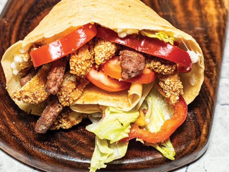 Hotdog And Crispy Chicken Crepe