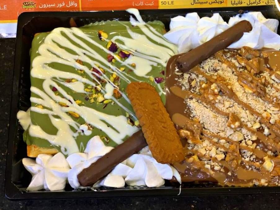 Lotus and Pistachio Mix Waffle