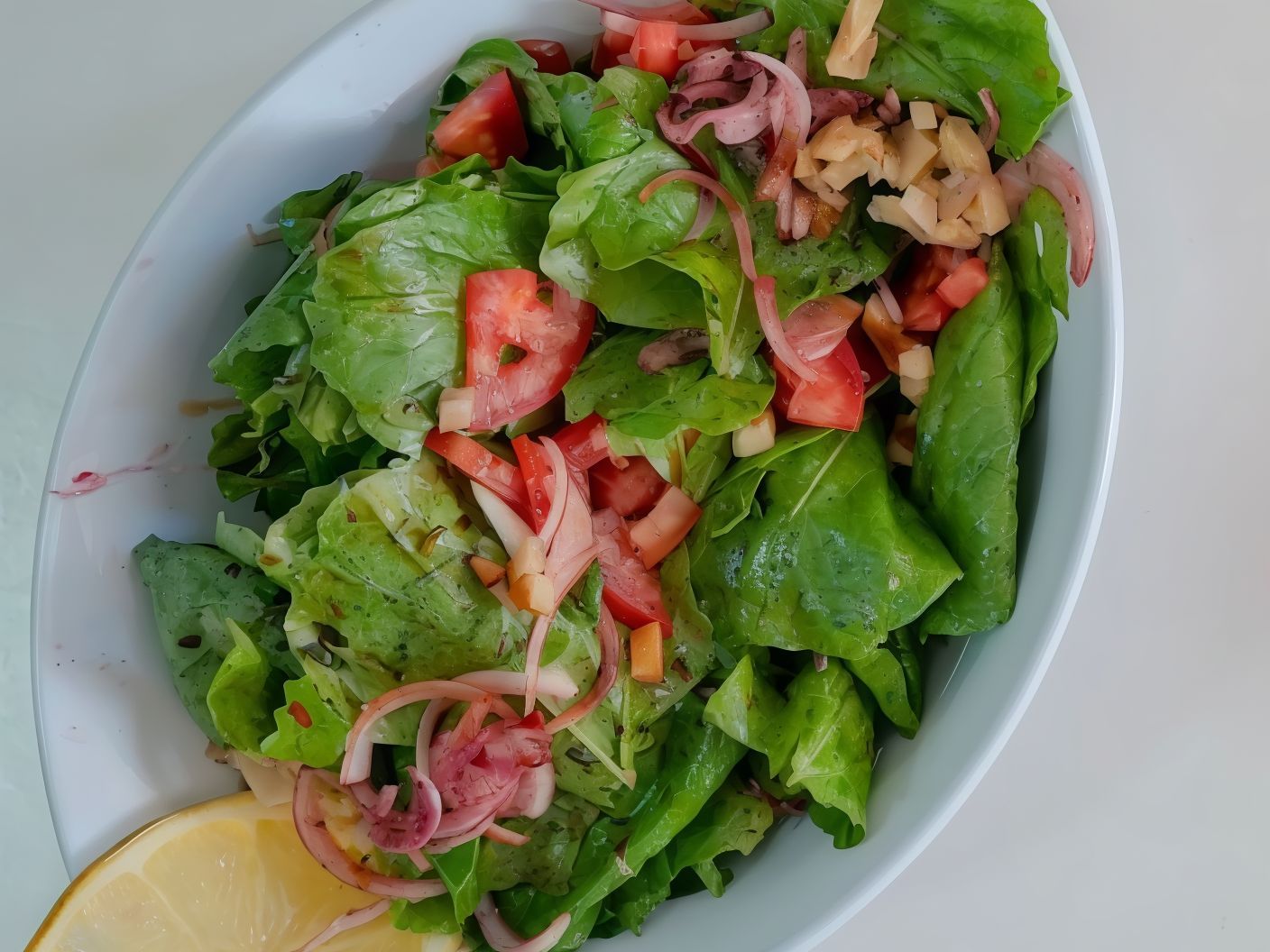Arugula salad dish