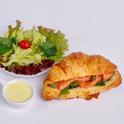 Smoked Salmon Croissant Sandwich