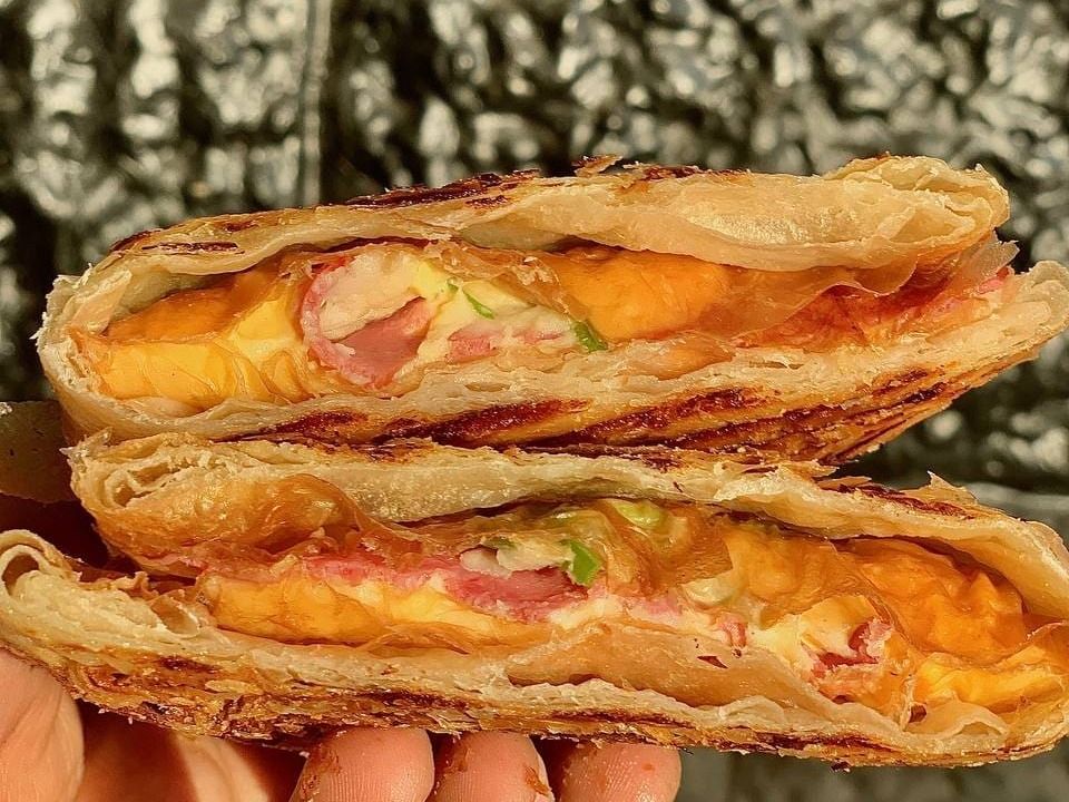 Smoked beef Feteer toast