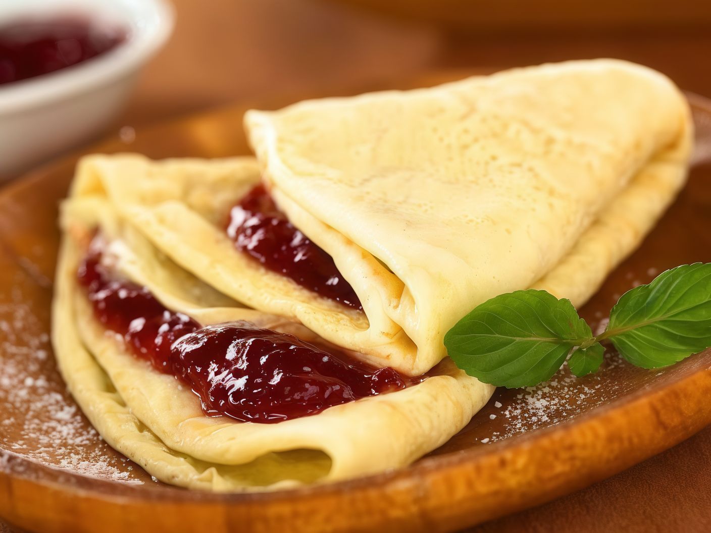 Cream And Jam Crepe