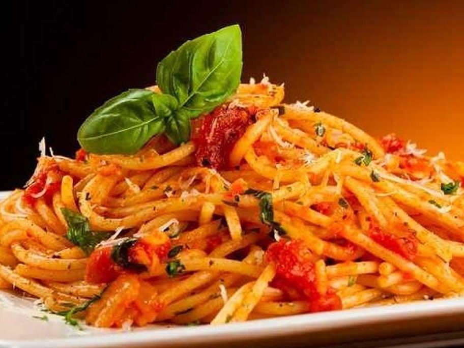 Seafood Pasta Red Sauce With Mozzarella Cheese