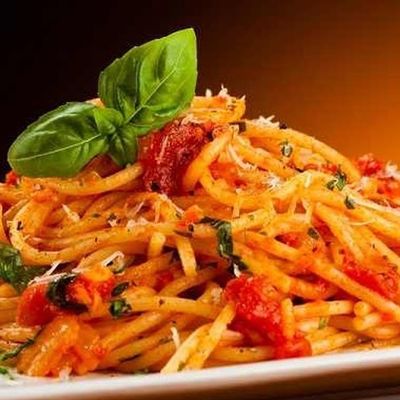 Seafood Pasta Red Sauce With Mozzarella Cheese